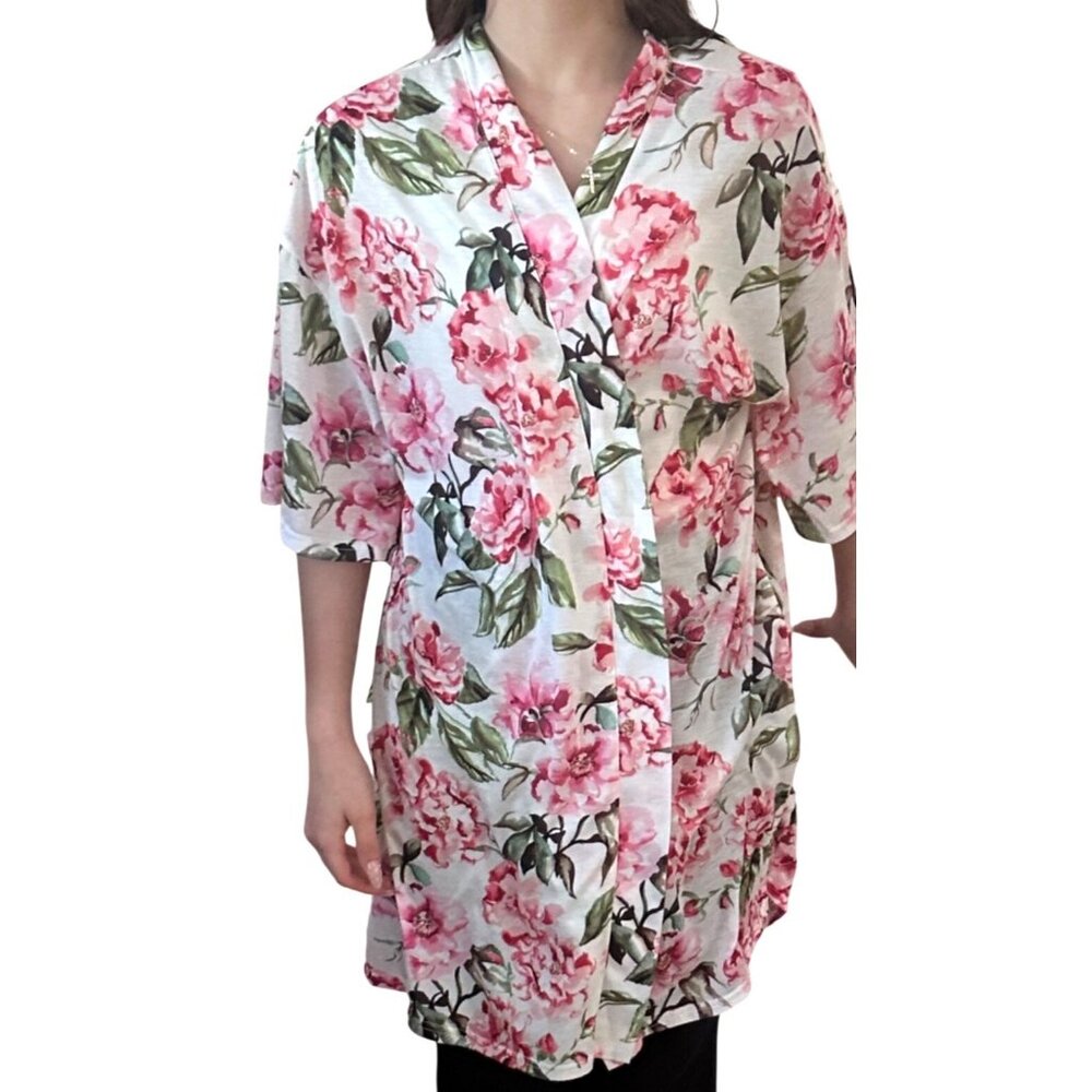 Show Me Your Mumu Floral Brie Robe Garden of Blooms One Size Spring Summer Pink
